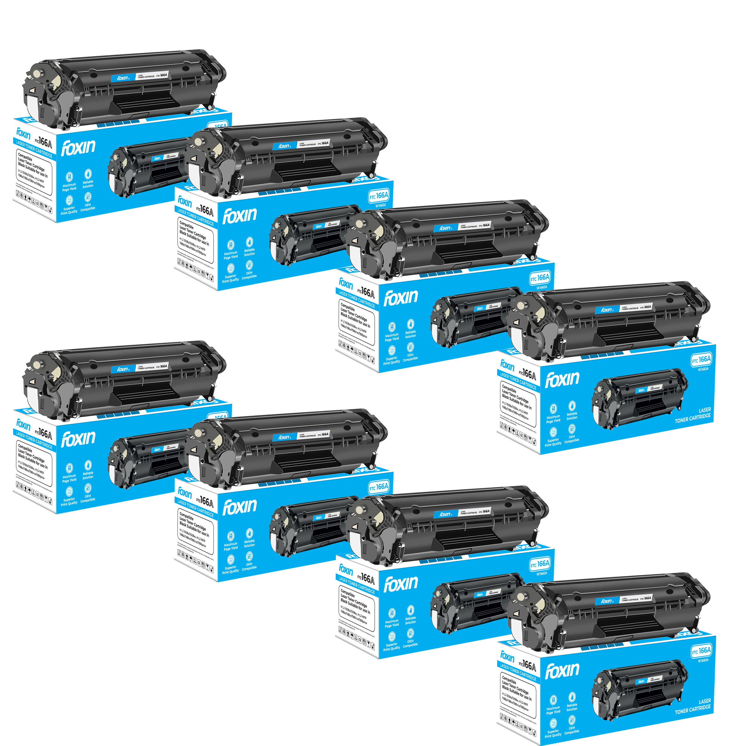 FTC 166A Toner Cartridge - Set of 8