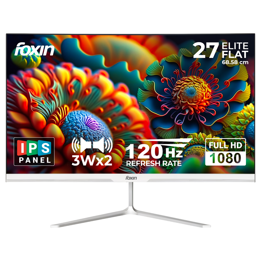 Elite 27 Inch Flat LED Monitor - White