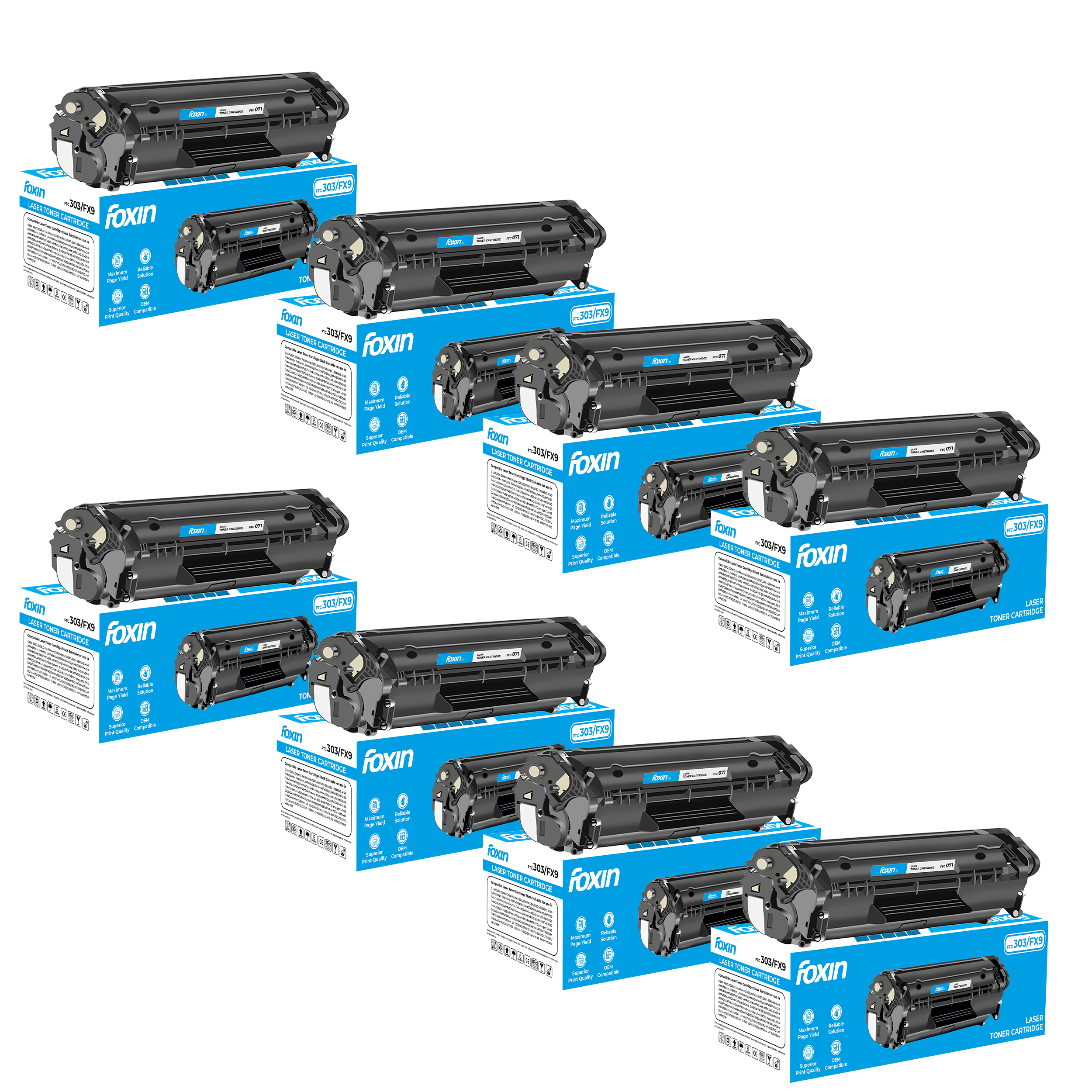 FTC 303/FX9 Toner Cartridge - Set of 8