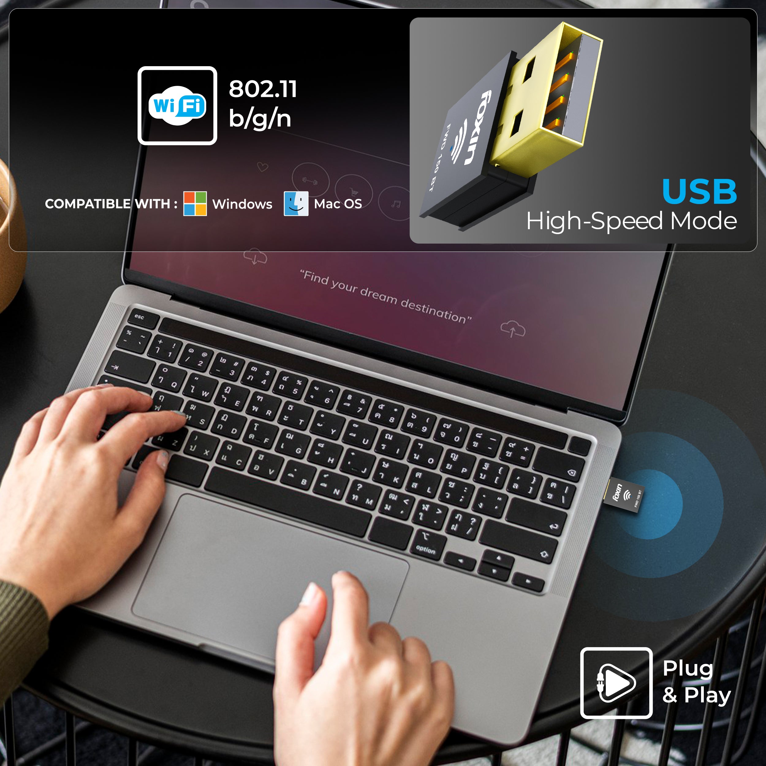 FWD 150 Mbps - Wifi+Bluetooth Adapter