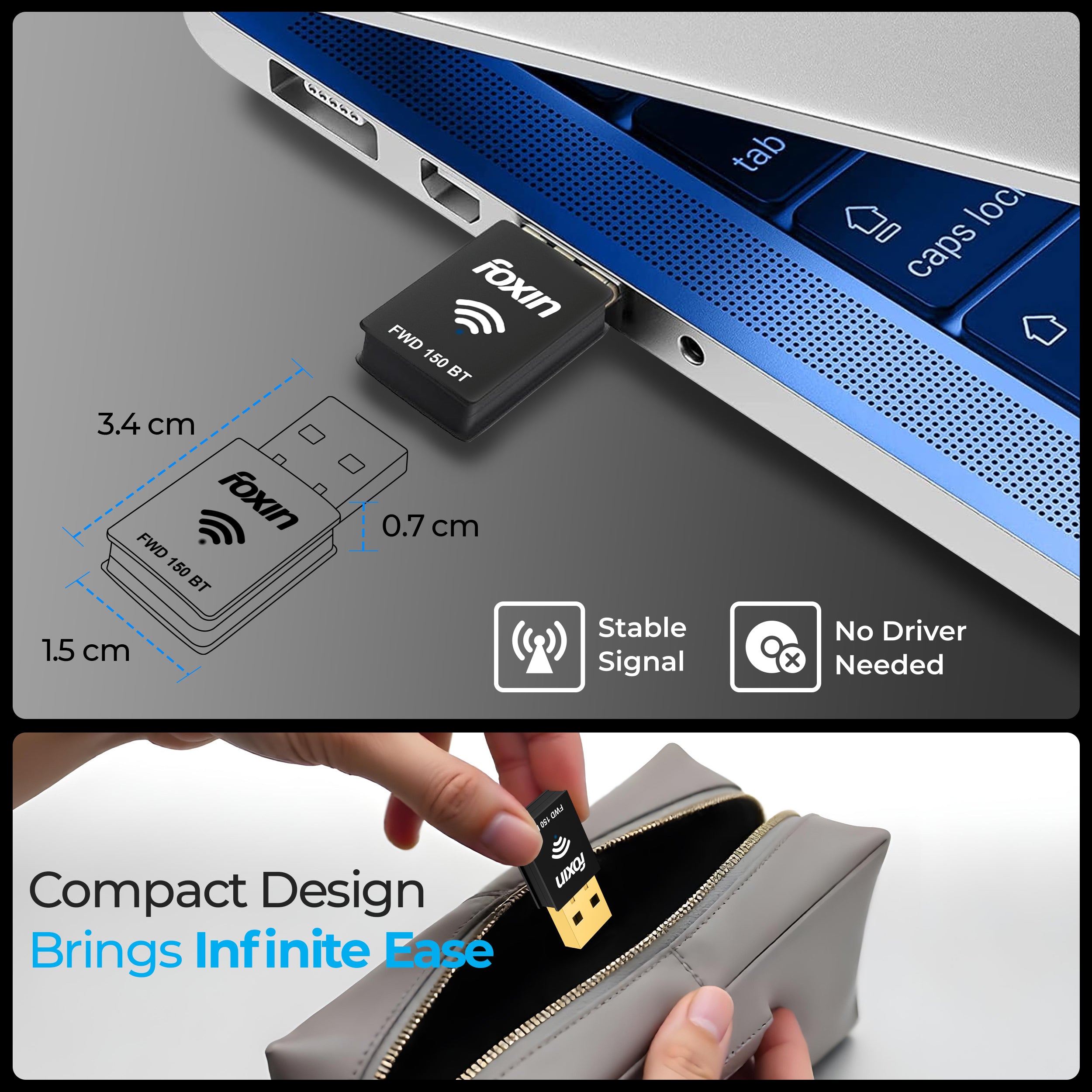 FWD 150 Mbps - Wifi+Bluetooth Adapter